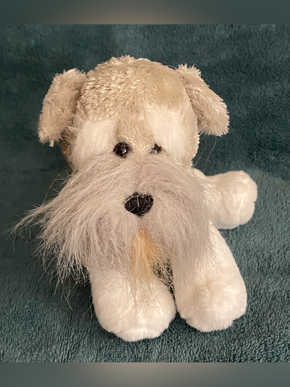 Ganz Webkinz Plush Stuffed Schnauzer Dog Gray & White 8”W X 6.5”H